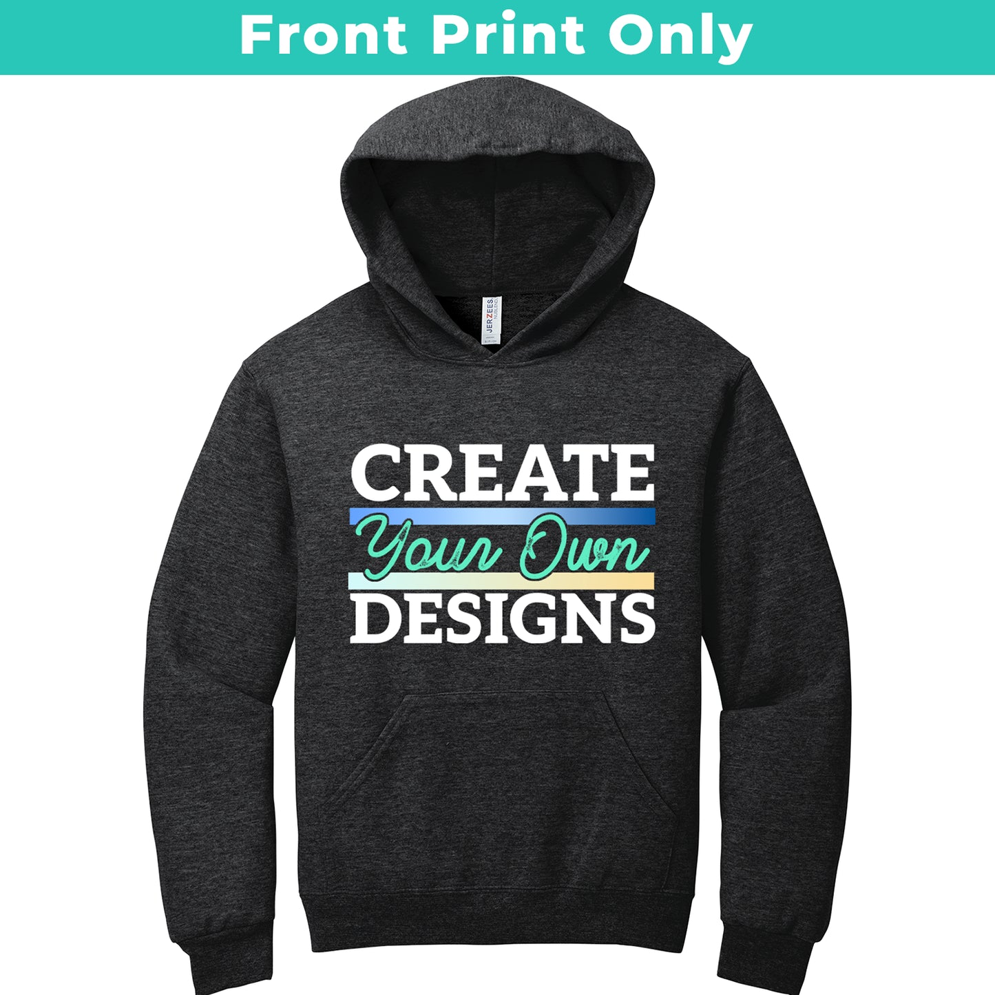 Jerzees Hooded Sweatshirt 996M Front Print