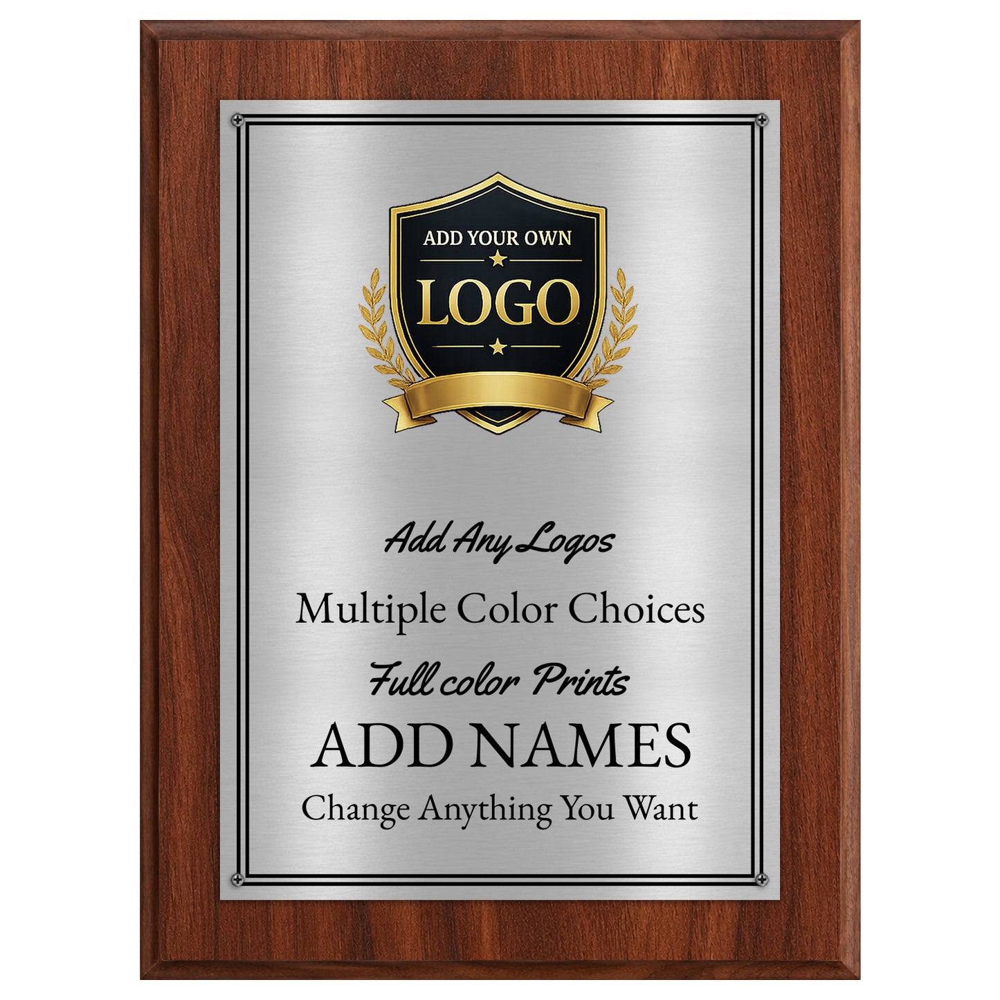 Classic Black Plaque Gold & Silver Metal Plate Personalize Online