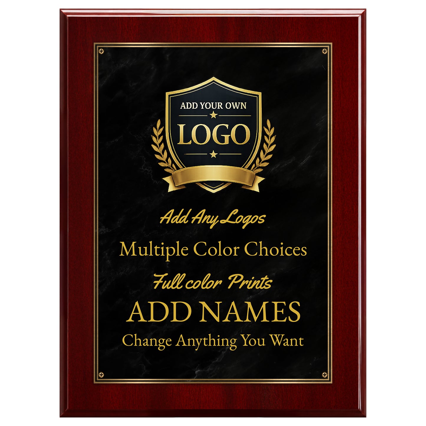 Classic Plaques Marble Effect - Simulated Walnut & More - Multiple Sizes