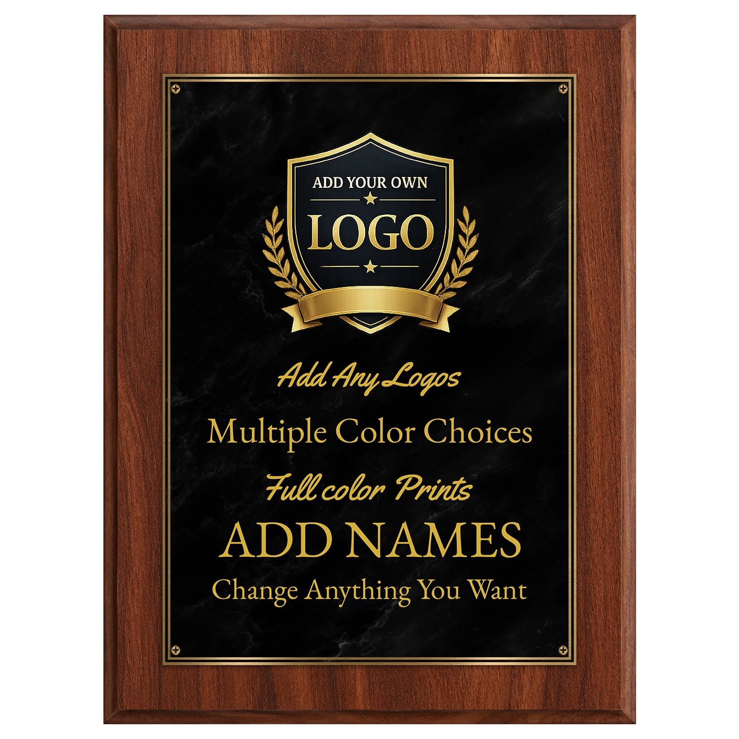 Classic Plaques Marble Effect - Simulated Walnut & More - Multiple Sizes