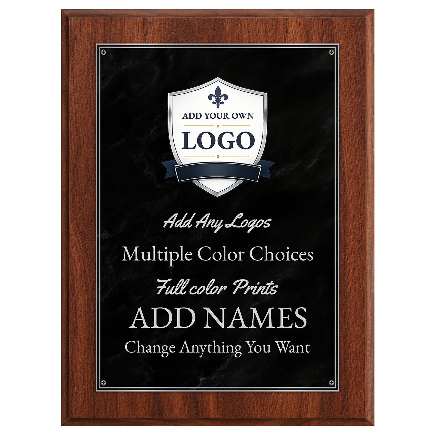 Classic Plaques Marble Effect Black & More - Multiple Sizes