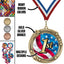 2.75" Swirling Star Baseball Medal– Gold, Silver & Bronze with 30 Ribbon Options