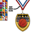 3 1/4" VSM Basketball Medal – Gold, Silver & Bronze with 30 Ribbon Options