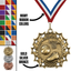 2.25" 10 Star Basketball Medal – Gold, Silver & Bronze with 30 Ribbon Options