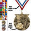 2" Victory Basketball Medal – Gold, Silver & Bronze with Custom Ribbons in 30 Colors