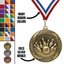 2.25" Laurel Wreath Bowling Medal – Gold, Silver & Bronze with 30 Ribbon Options