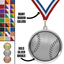 2.25" Baseball Mega Medal – Gold, Silver & Bronze with 30 Ribbon Options