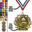 2.25" 10 Star Baseball Medal – Gold, Silver & Bronze with 30 Ribbon Options