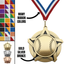 2.25" Baseball Star Medal – Gold, Silver & Bronze with 30 Ribbon Options