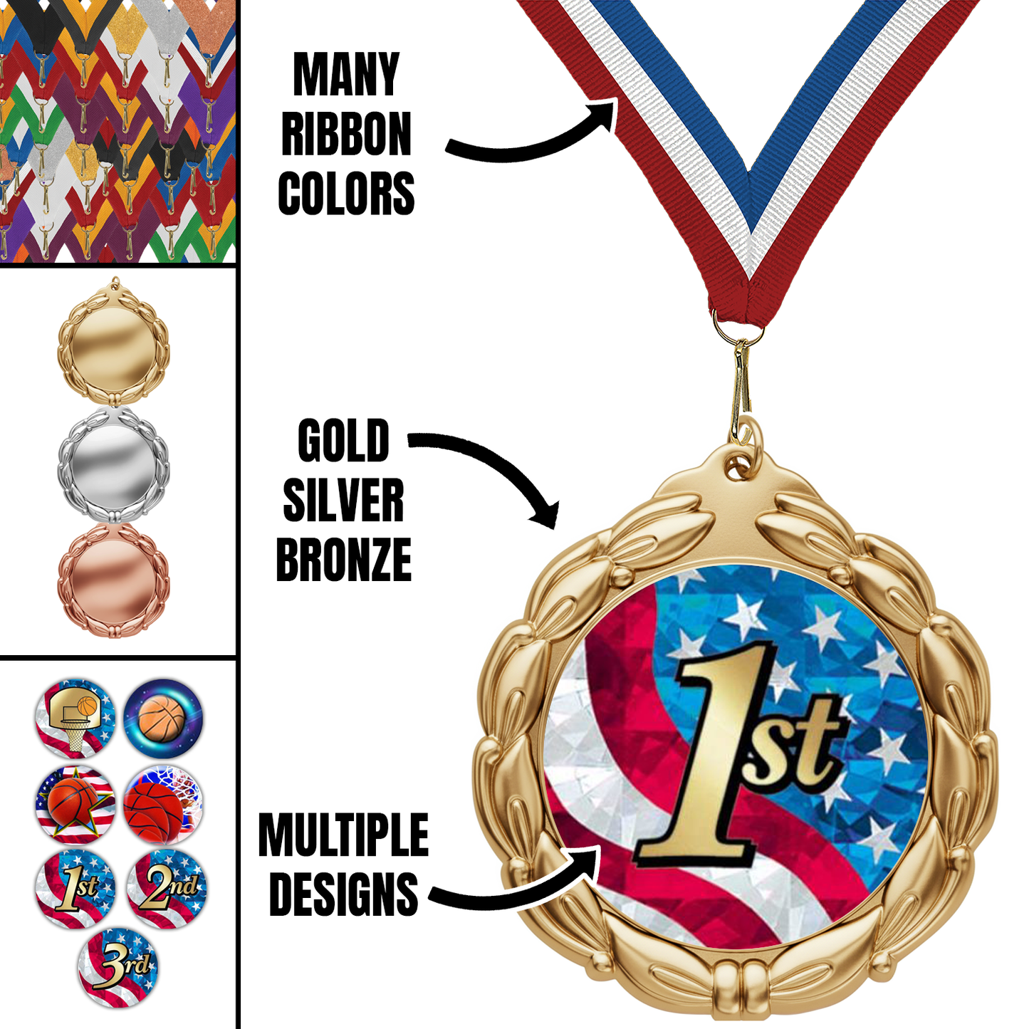 2 3/4" Value Series Basketball Mylar Medal