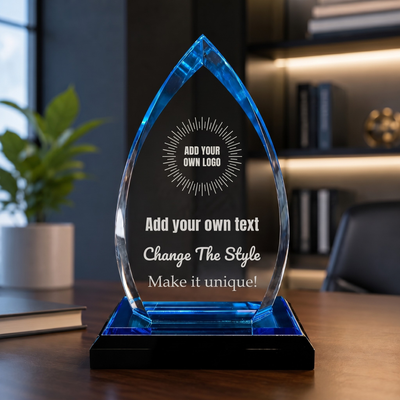 Design Your Own Acrylic Blue Oval Award