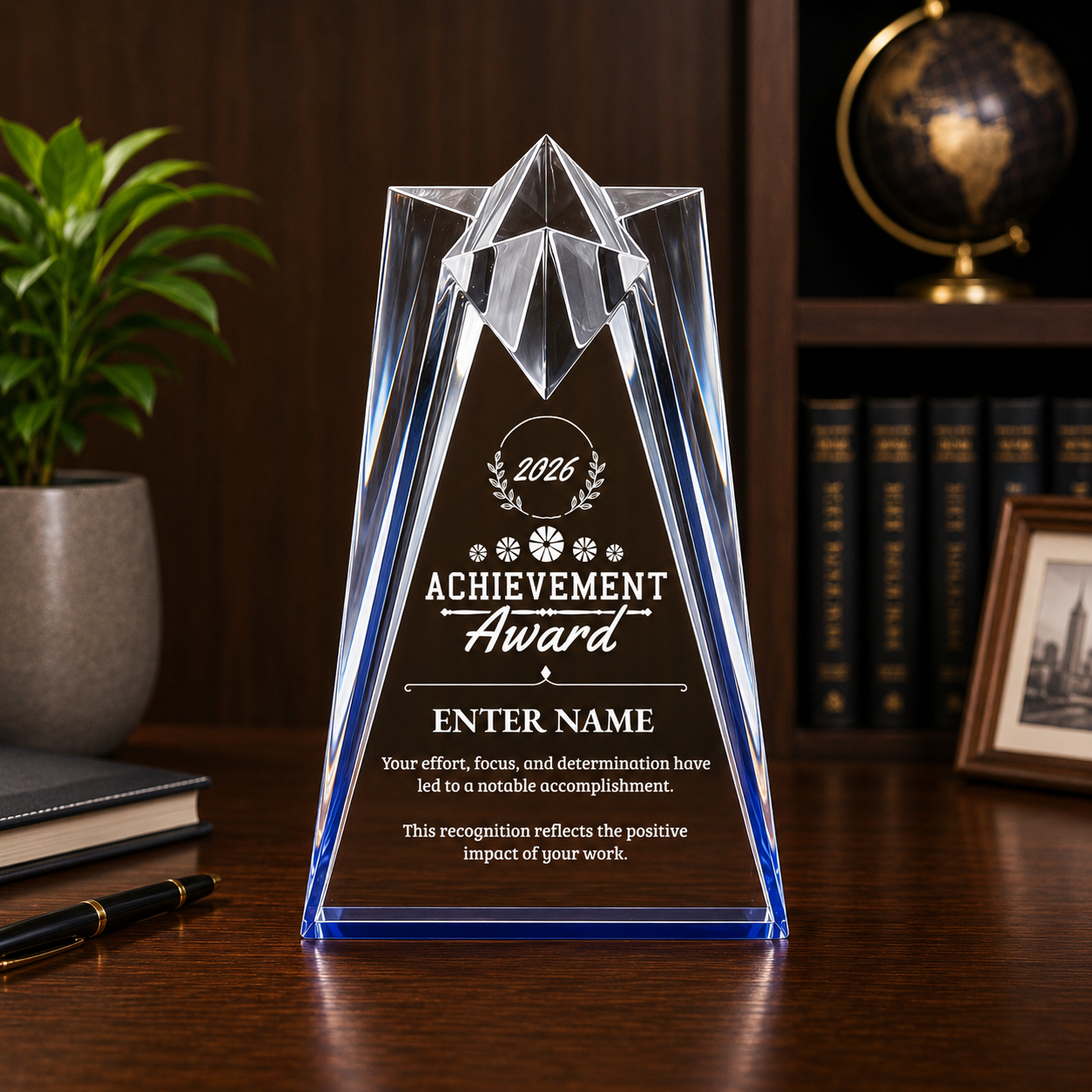 Achievement Awards - Blue Sculpted Star Acrylic Awards - Personalize Online – Choose From 5 Designs