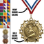 2.25" 10 Star Cheerleading Medal – Gold, Silver & Bronze with 30 Ribbon Options