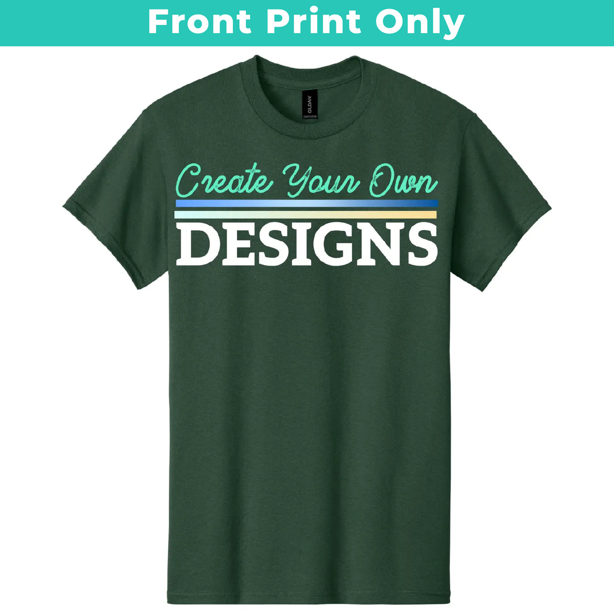 Gildan 5000M Heavy Cotton Men's T-Shirt Front  Print