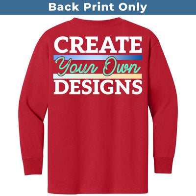Gildan 5400B Youth Heavy Cotton Long Sleeve T-Shirt Back Print
