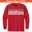 Gildan 5400B Youth Heavy Cotton Long Sleeve T-Shirt Front And Back Print