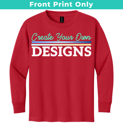 Gildan 5400B Youth Heavy Cotton Long Sleeve T-Shirt Front Print