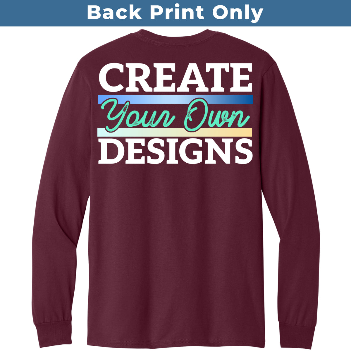Gildan 5400M Heavy Cotton Long Sleeve T-Shirt Back Print