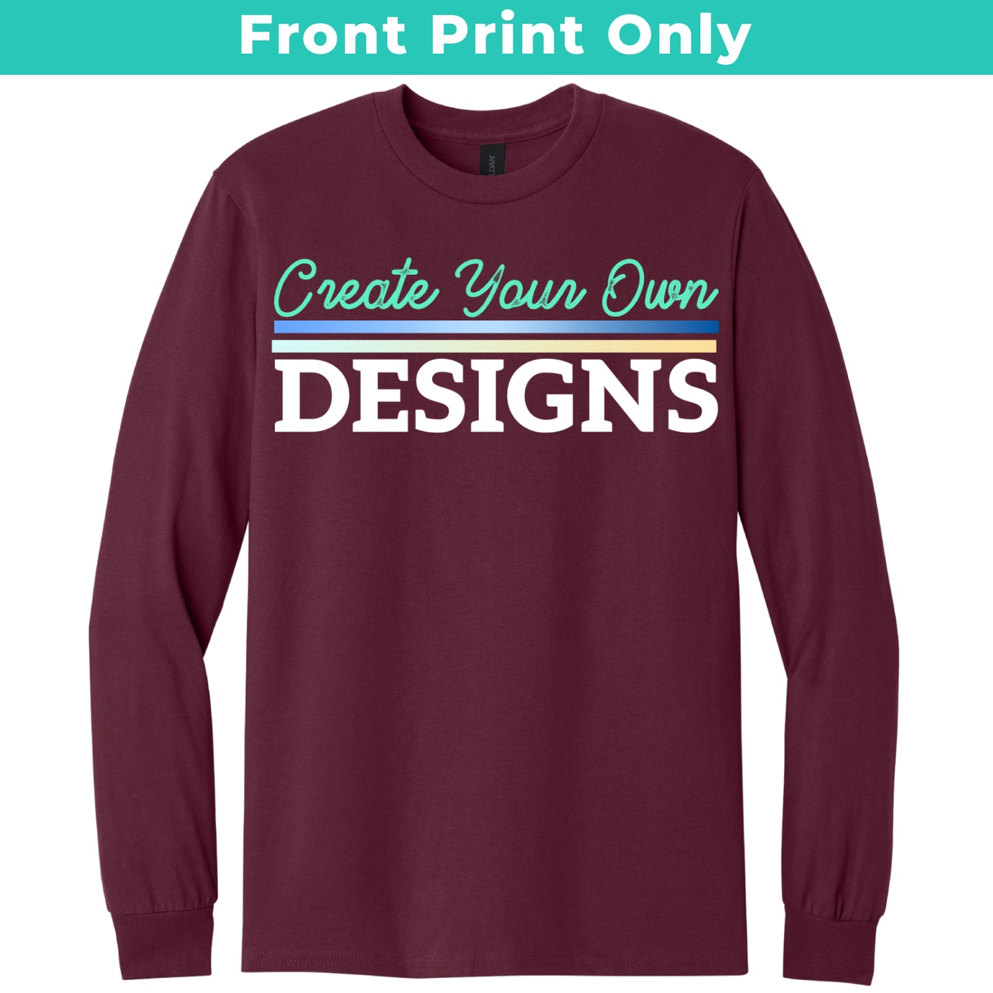 Gildan 5400M Heavy Cotton Long Sleeve T-Shirt Front Print