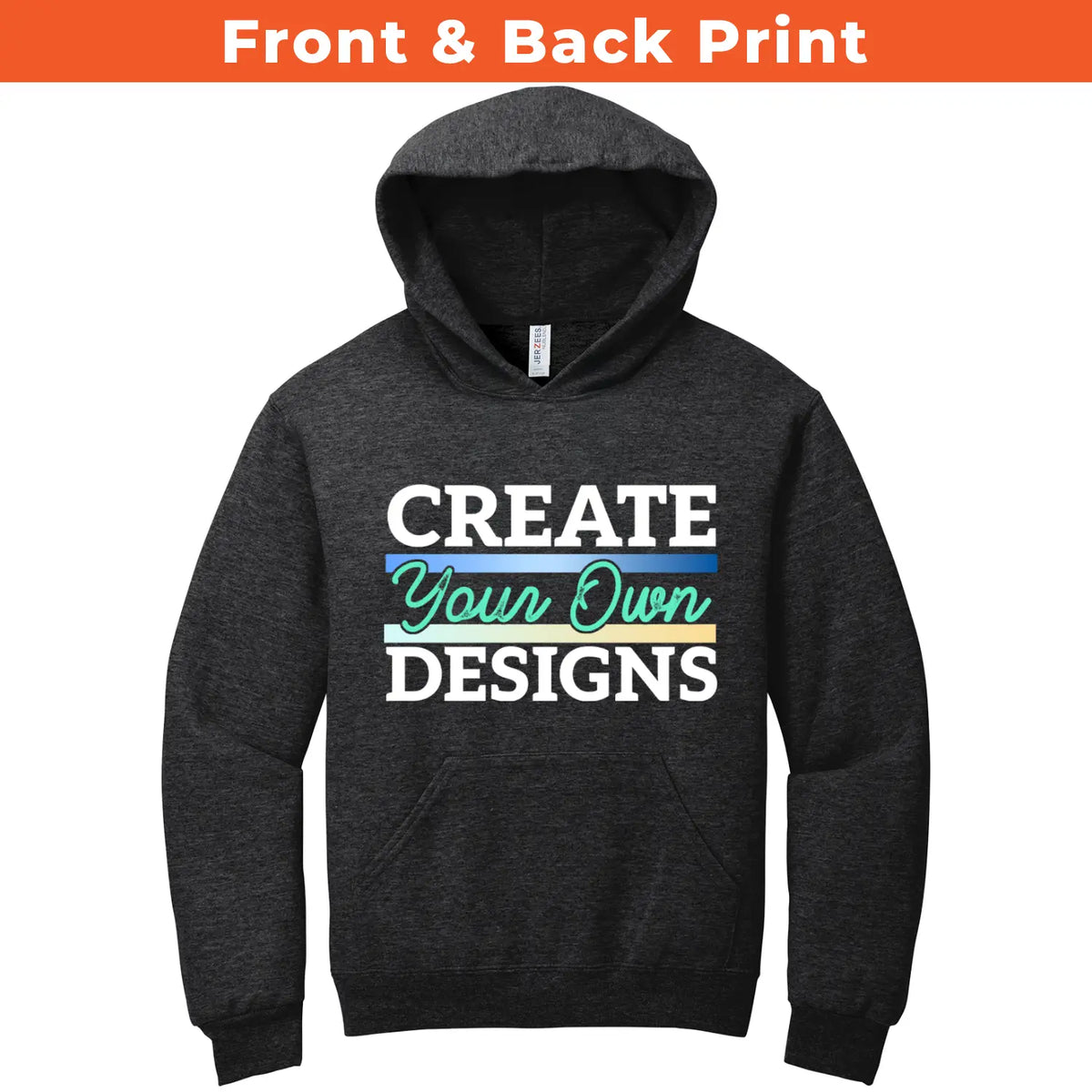 Jerzees Hooded Sweatshirt 996M Front And Back Print