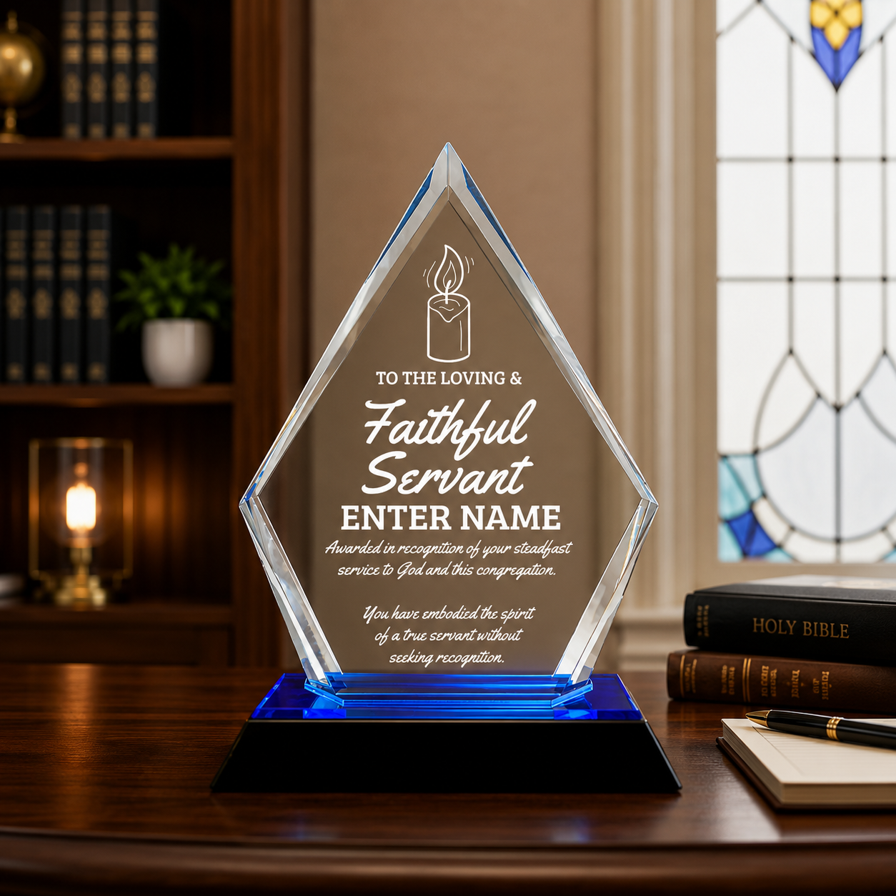 Church Awards - Blue Arrow Acrylic Awards - Personalize Online – Choose From 5 Designs