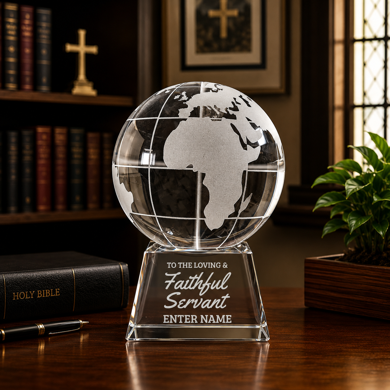 Church Awards - Optical Crystal Globe Awards - Personalize Online – Choose From 5 Designs