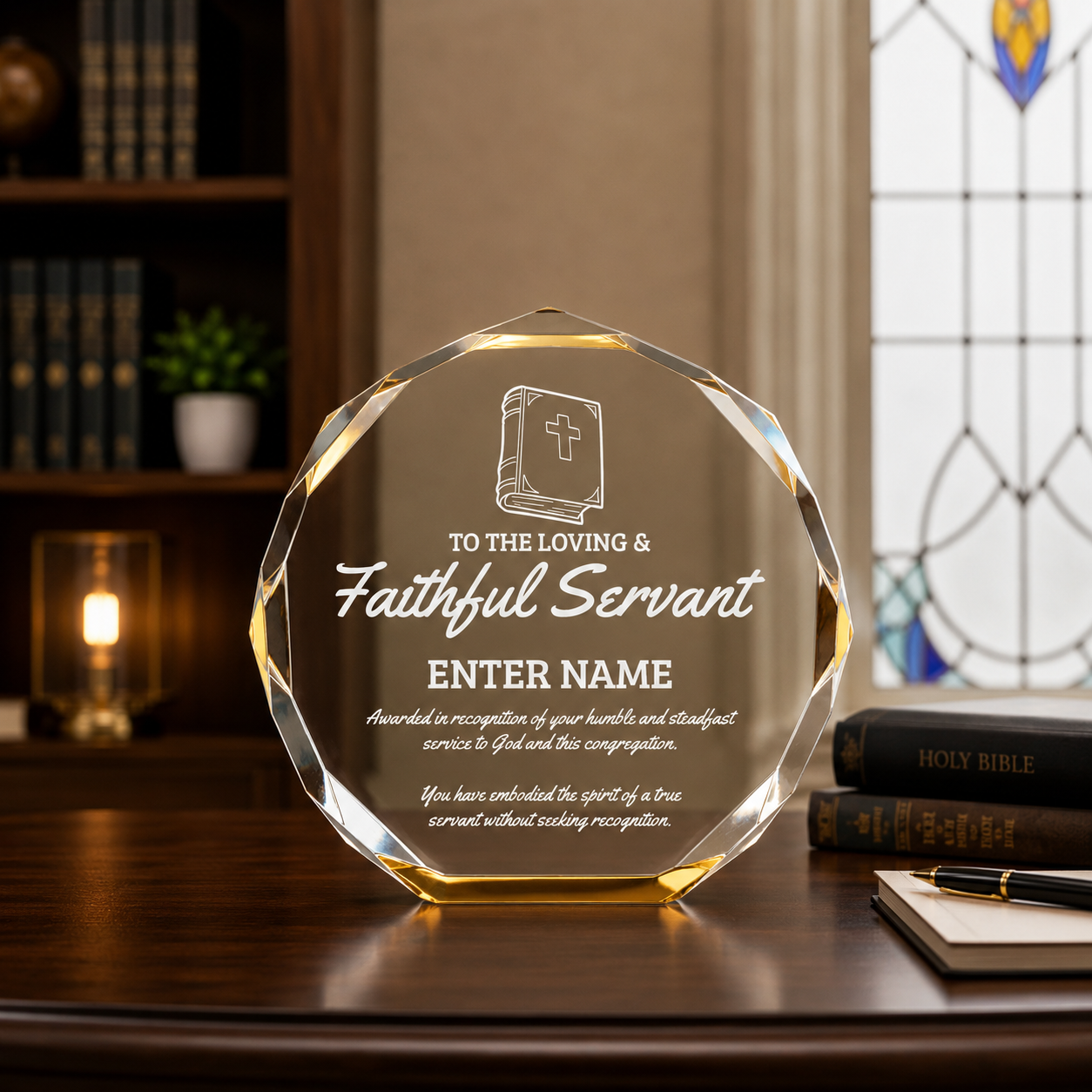 Church Awards - Gold Octagon Acrylic Awards - Personalize Online – Choose From 5 Designs