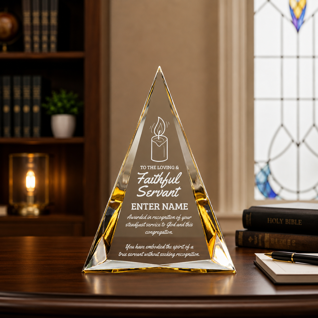 Church Awards - Gold Pinnacle Acrylic Awards - Personalize Online – Choose From 5 Designs