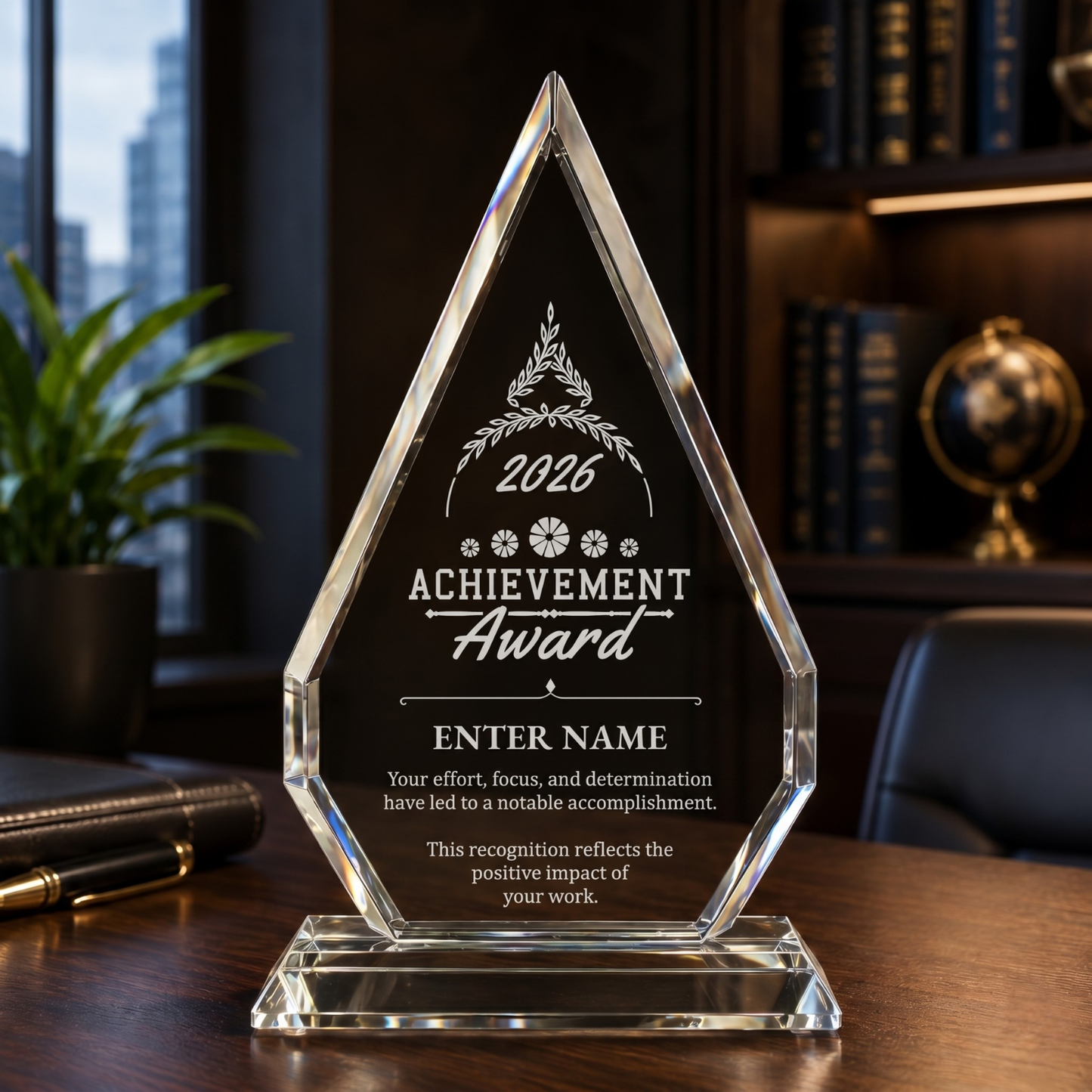 Achievement Awards- Optic Crystal Arrowhead Award - Personalize Online - Choose from 5 Designs