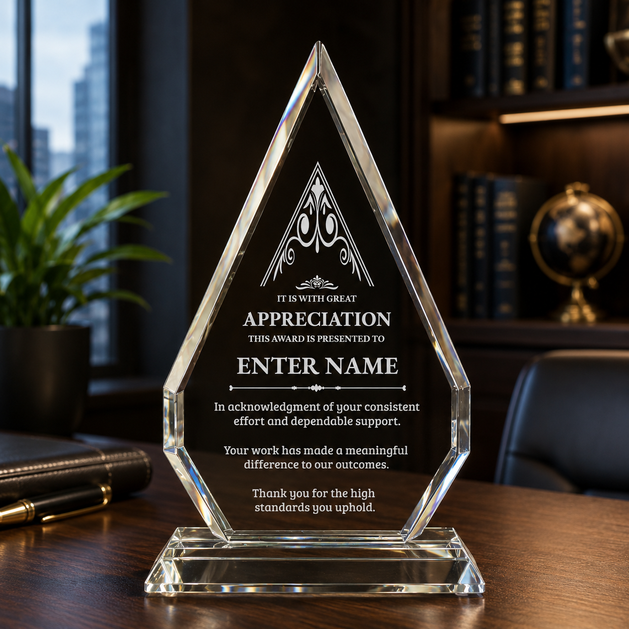 Appreciation Awards - Optic Crystal Arrowhead Award - Personalize Online - Choose From 5 Designs
