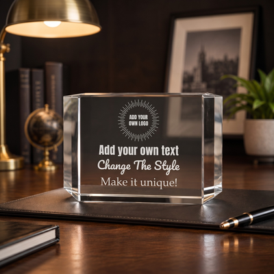 Design Your Own Clear Crystal Facet Block Award