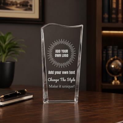 Design Your Own Clear Crystal Facet Wave Award