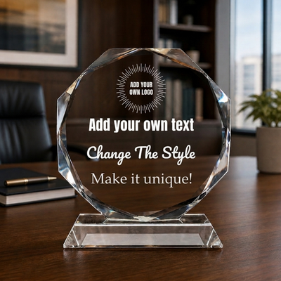 Design Your Own Crystal Glass Octagon Award