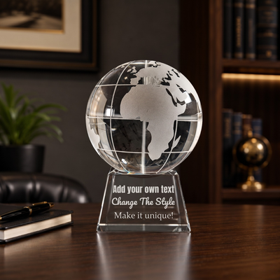 Design Your Own Optical Crystal Globe Award