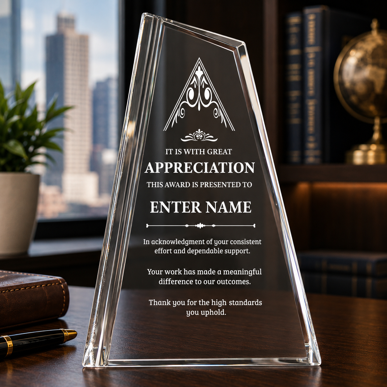 Appreciation Awards - Crystal Peak Awards - Personalize Online – Choose From 5 Designs