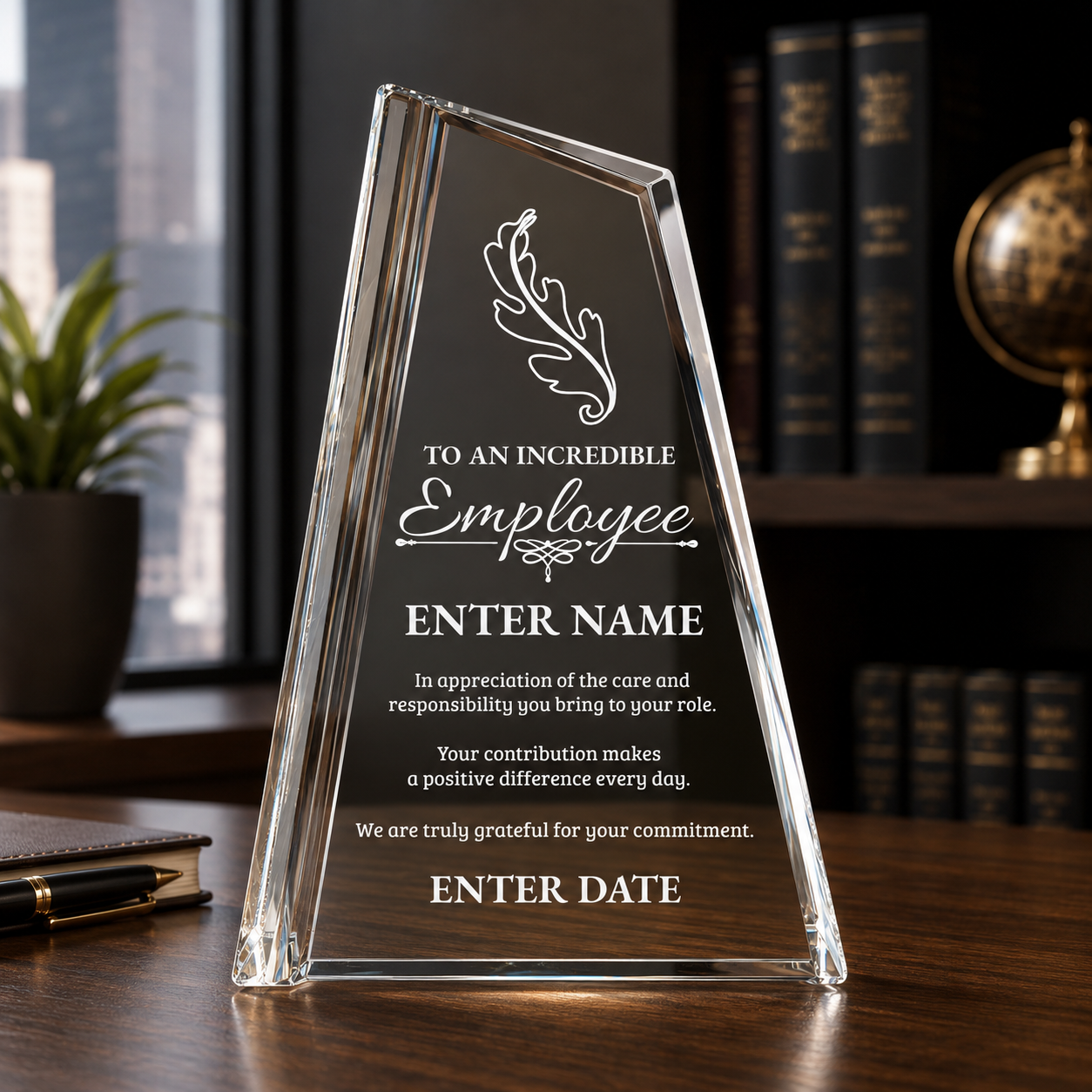 Employee Appreciation Awards - Crystal Peak Awards - Personalize Online – Choose From 5 Designs