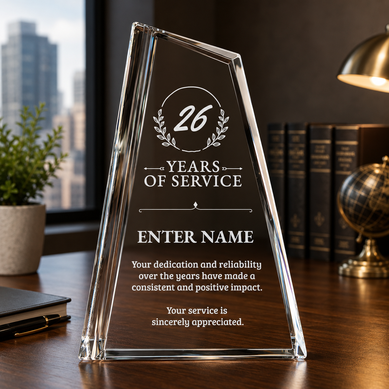 Long Service Awards - Crystal Peak Awards - Personalize Online – Choose From 5 Designs