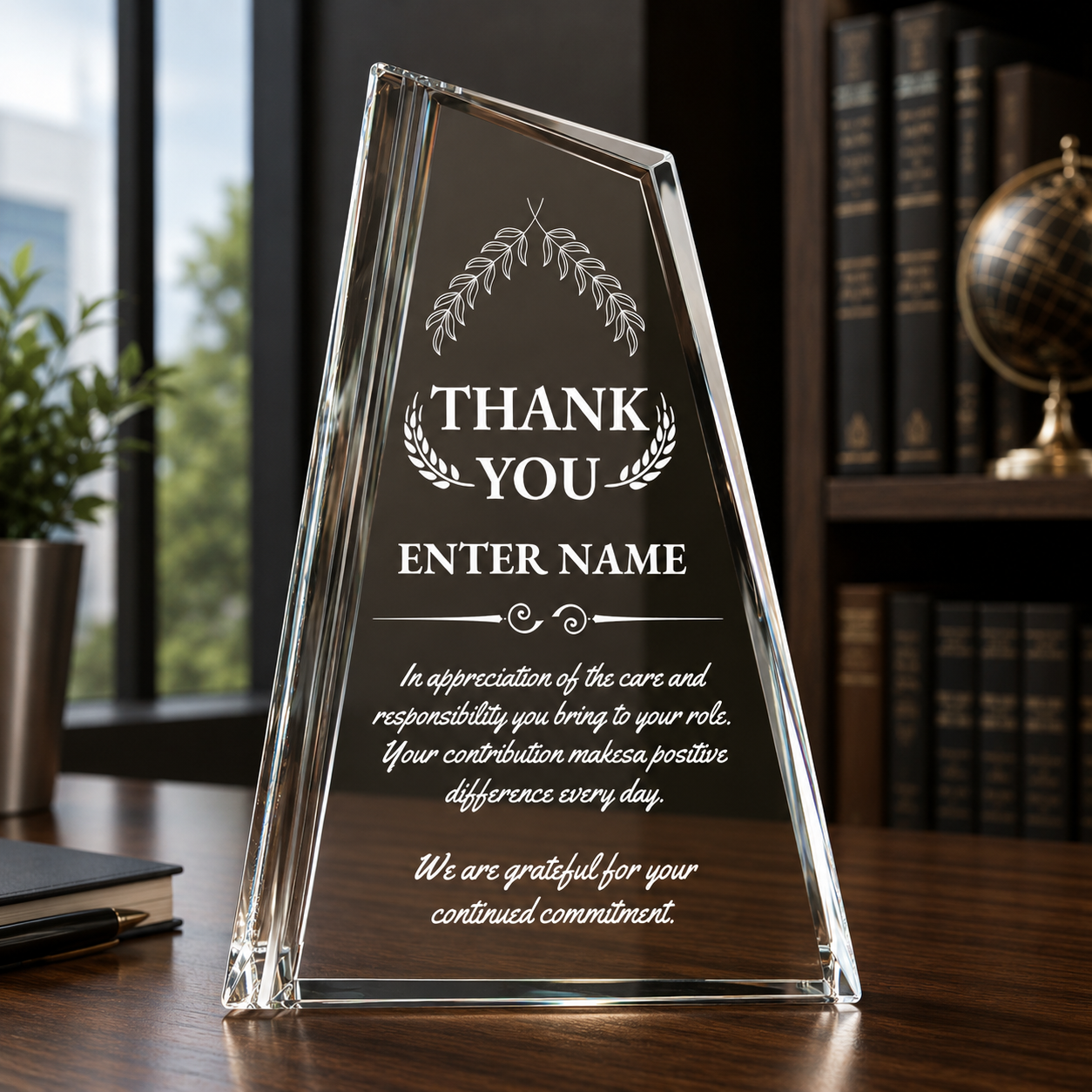 Thank You Awards - Crystal Peak Awards - Personalize Online – Choose From 5 Designs