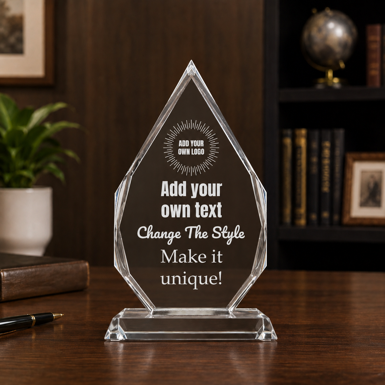 Design Your Own Optic Crystal Royal Diamond Award
