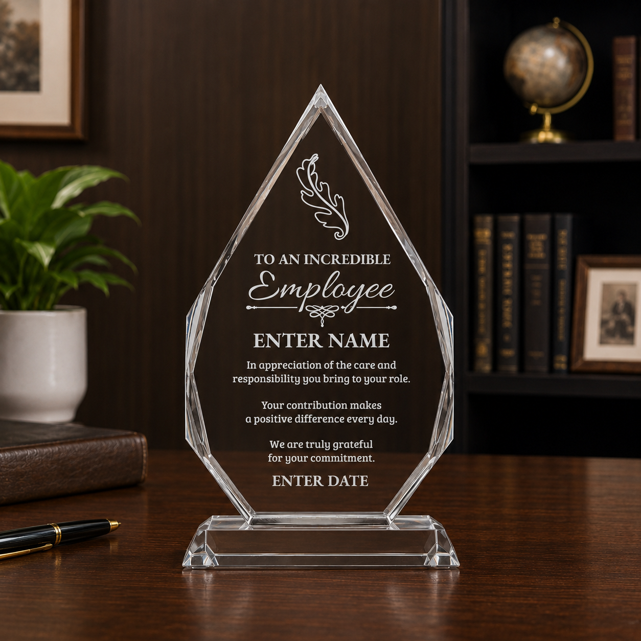 Employee Appreciation Awards - Optic Crystal Royal Diamond Awards - Personalize Online – Choose From 5 Designs