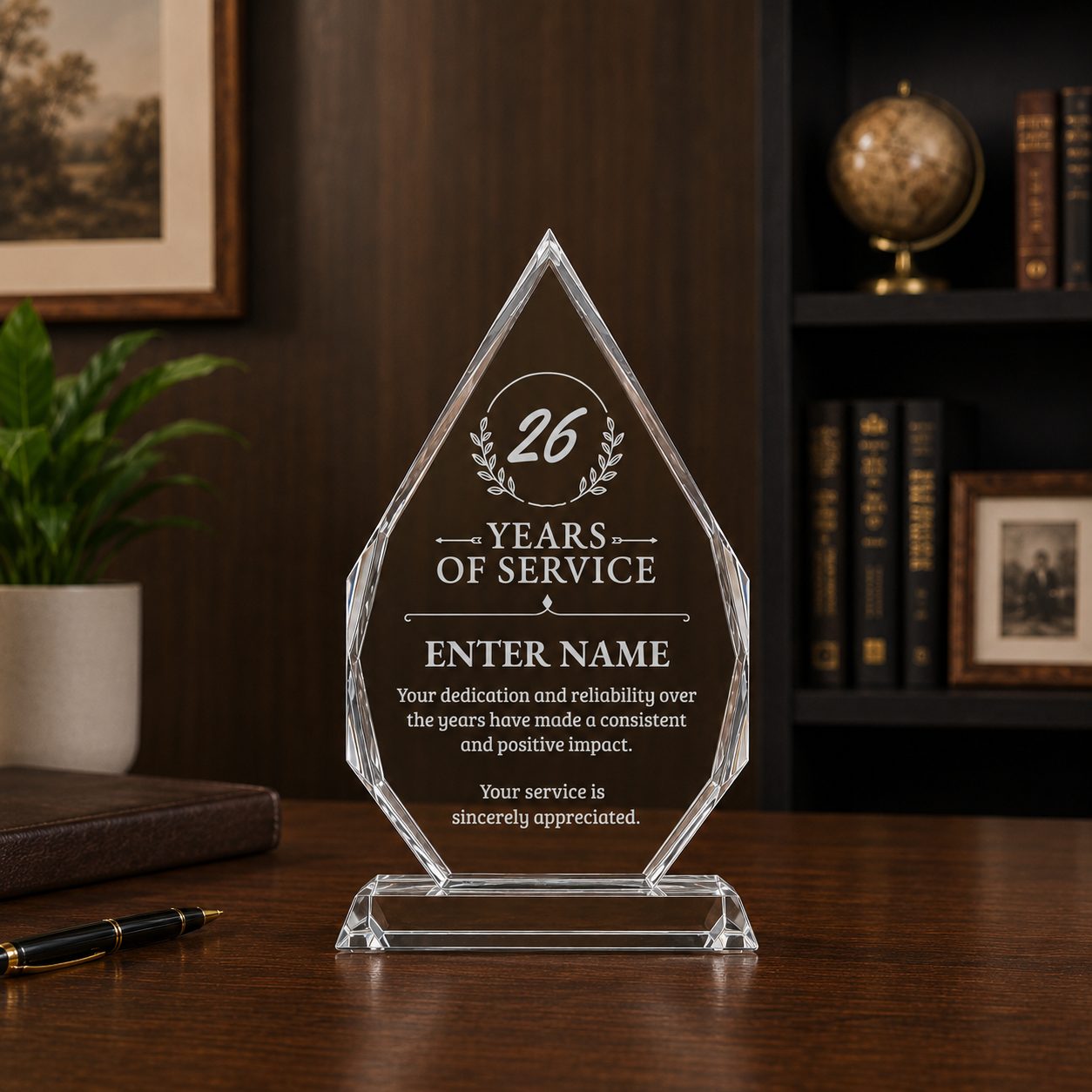 Long Service Awards - Optic Crystal Royal Diamond Awards - Personalize Online – Choose From 5 Designs