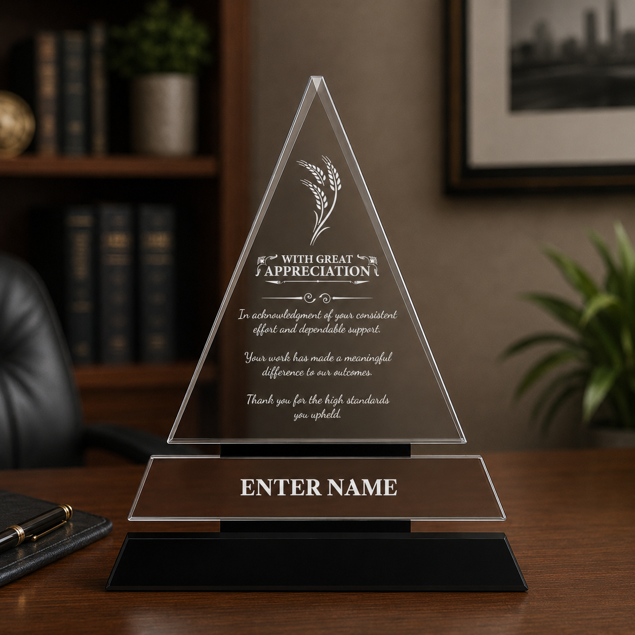 Appreciation Awards - Crystal Triangle Awards - Personalize Online – Choose From 5 Designs