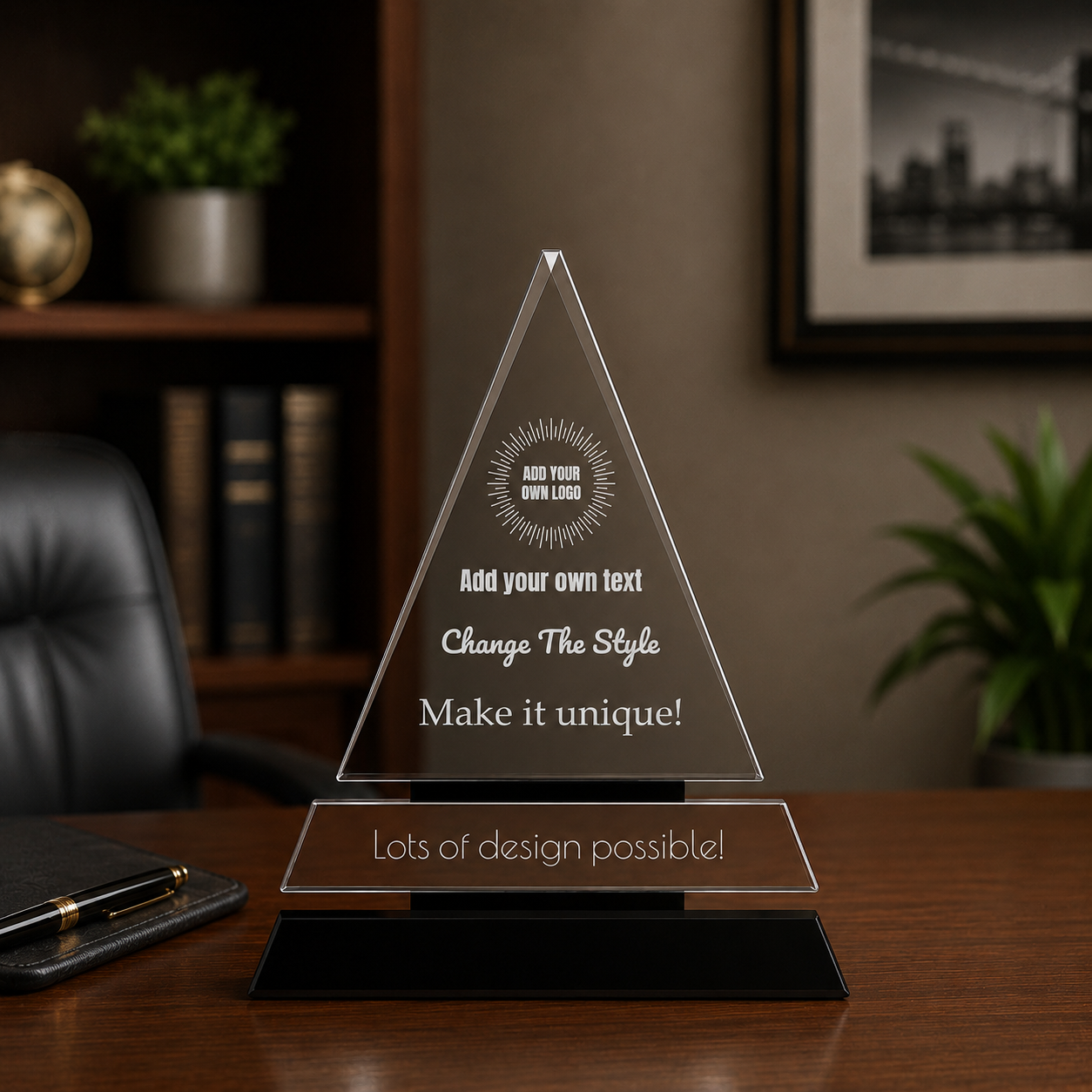 Design Your Own Crystal Triangle Award