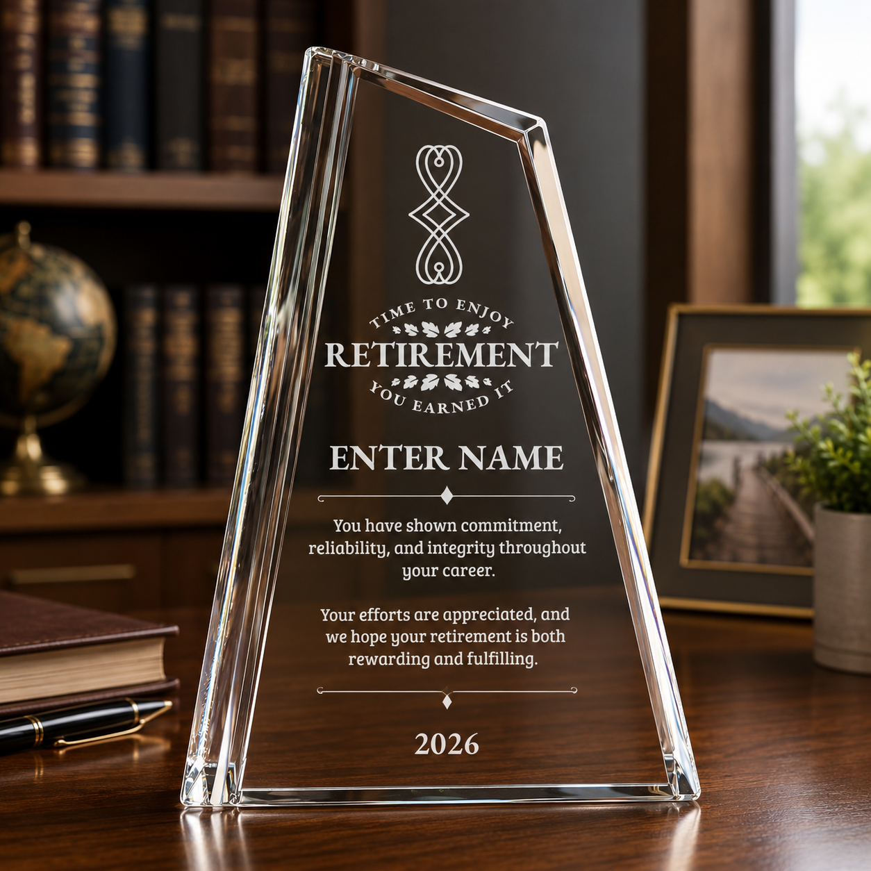 Retirement Awards - Crystal Peak Awards - Personalize Online – Choose From 5 Designs