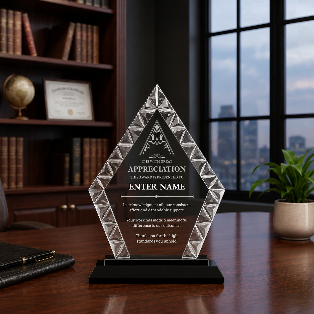 Design Your Own Diamond Accent Glass Awards