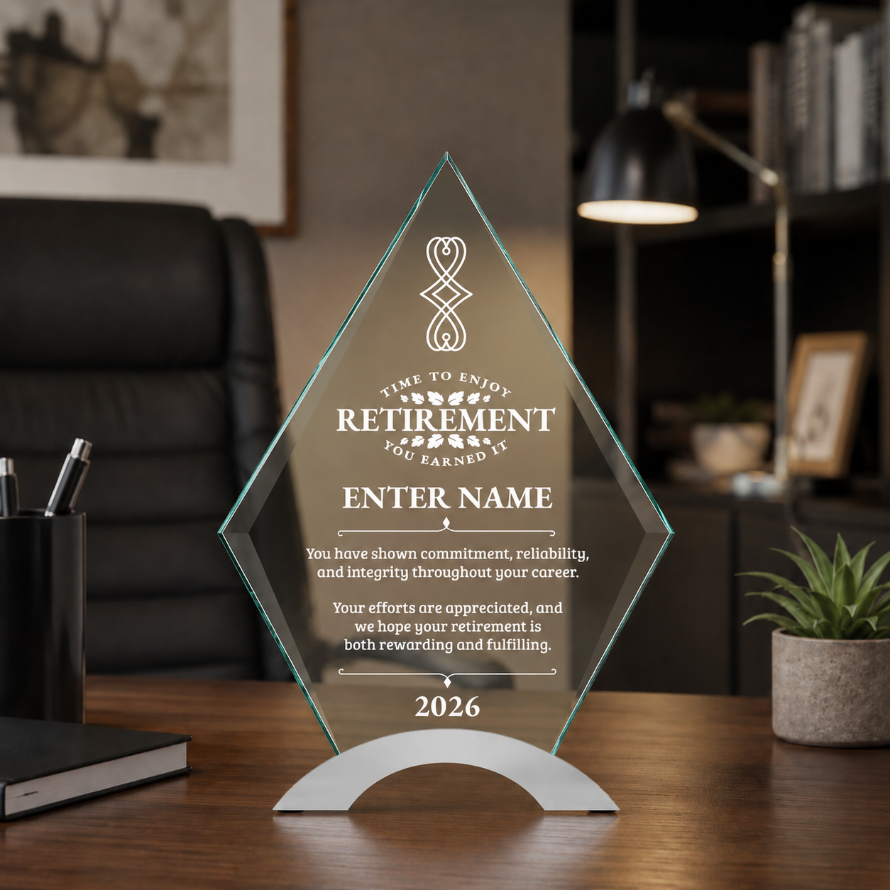 Retirement Awards - Diamond Cosmic Acrylic Awards - Personalize Online – Choose From 5 Designs
