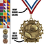 2.25" 10 Star Football Medal – Gold, Silver & Bronze with 30 Ribbon Options