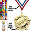 2.25" Football Star Medal – Gold, Silver & Bronze with 30 Ribbon Options