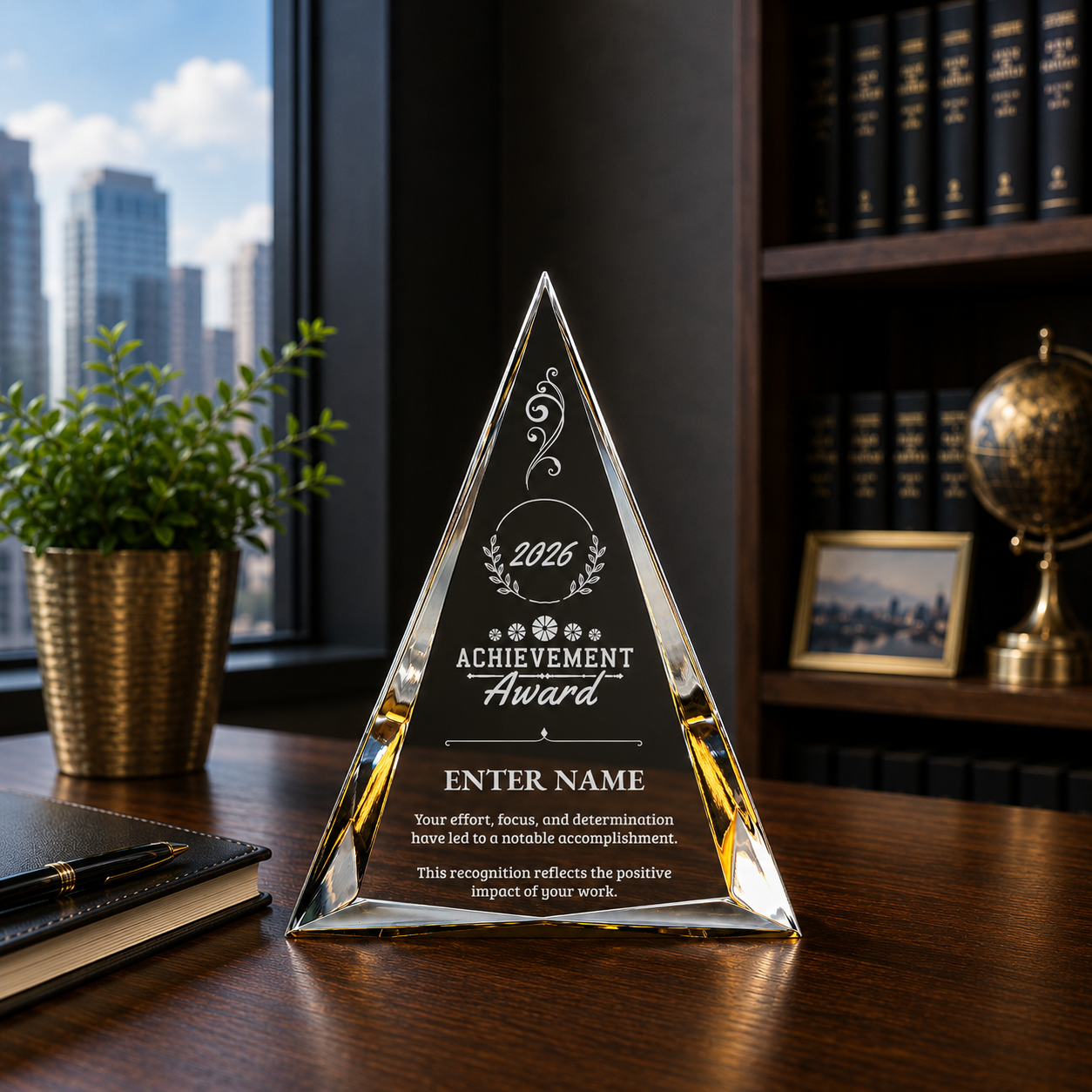 Achievement Awards - Gold Pinnacle Acrylic Awards - Personalize Online – Choose From 5 Designs