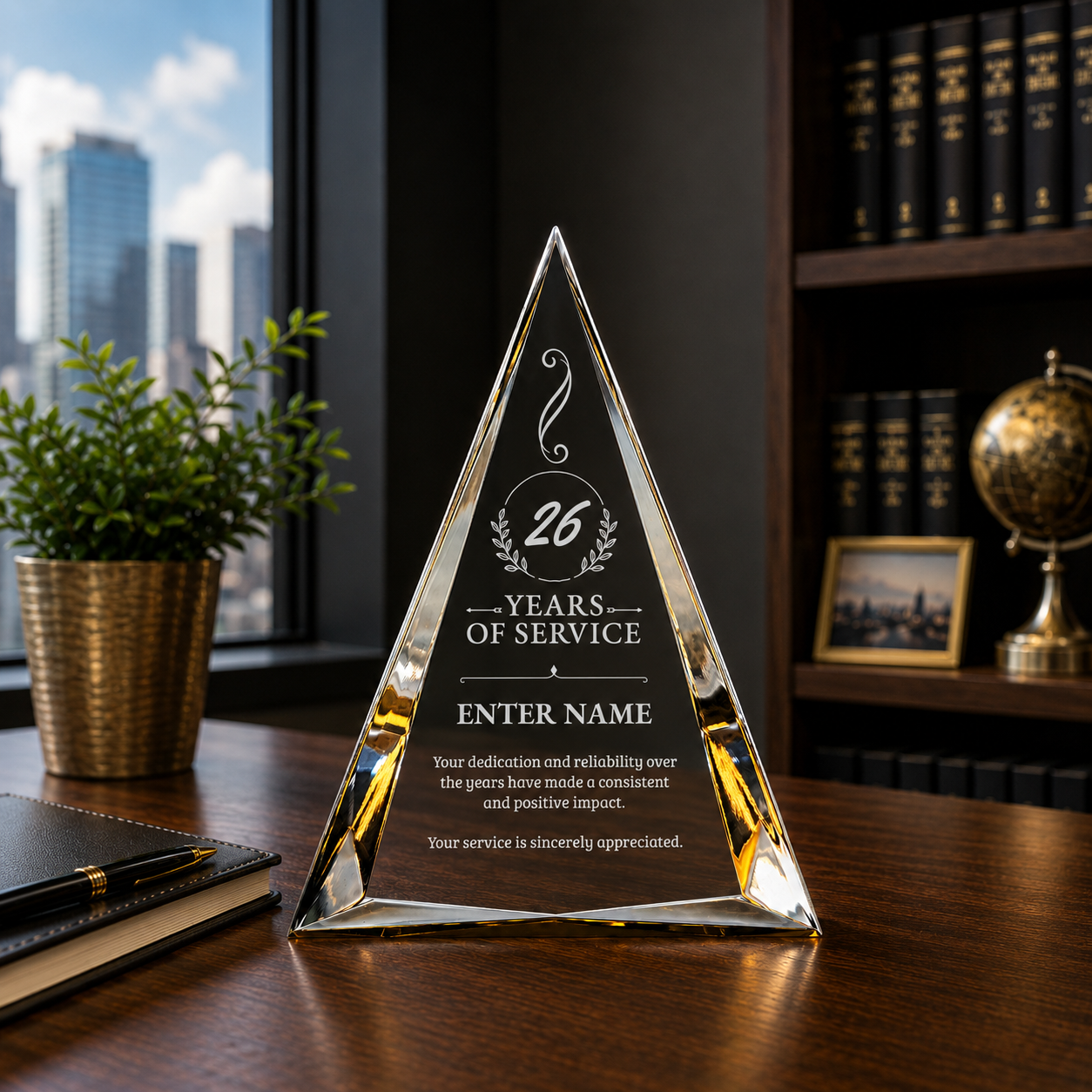Long Service Awards - Gold Pinnacle Acrylic Awards - Personalize Online – Choose From 5 Designs